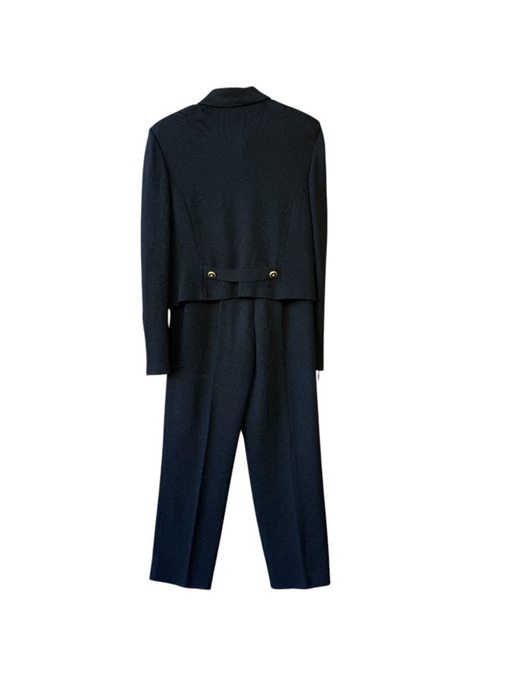 St John Collection By Marie Women Knit Suit Set Black Gold Zip Jacket 8 Pants 6 - Picture 3 of 16
